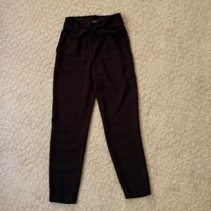 Black tie waist dress pant